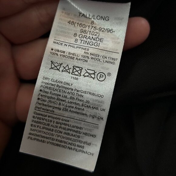 Banana Republic Tall Black One Button Blazer Womens Size 8 Business Casual wool - Picture 3 of 7